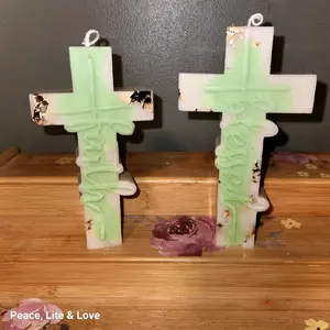 Cross faith & blessed candle Lavender Bedroom Sleep-helping Smokless 36 Hours Birthday Gift Aroma Decor