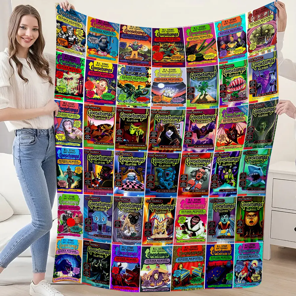 Goosebumps Collection Birthday Holiday Gifts Polyester Printed Gift Blanket Simple Vibrant Bed Towel Throw Nap Outdoor Blanket Shawl Cushion Chair Decorative Multi-Scene Use Blanket