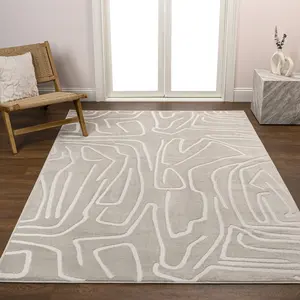 JONATHAN Y Alcina Modern Scandinavian Graphic Lines High-Low Indoor Area Rug; for Living Room, Kitchen, Bedroom, Dining Room, Office