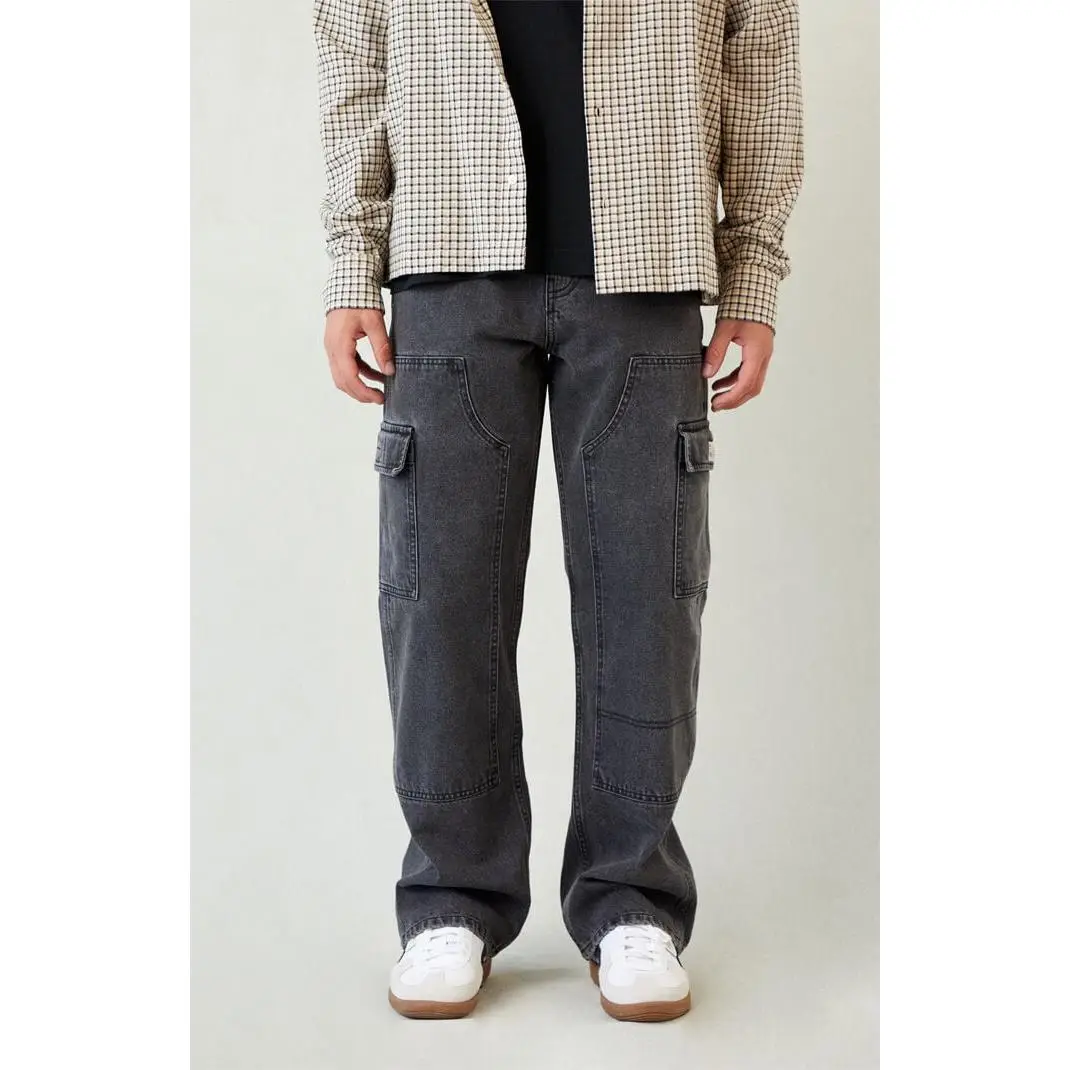 Pacsun Men's Dylan Baggy Jeans Cargo Carpenter Faded Black