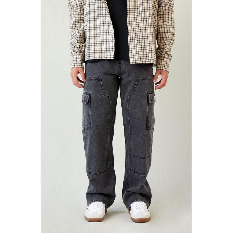 Pacsun Men's Dylan Baggy Jeans Cargo Carpenter Faded Black