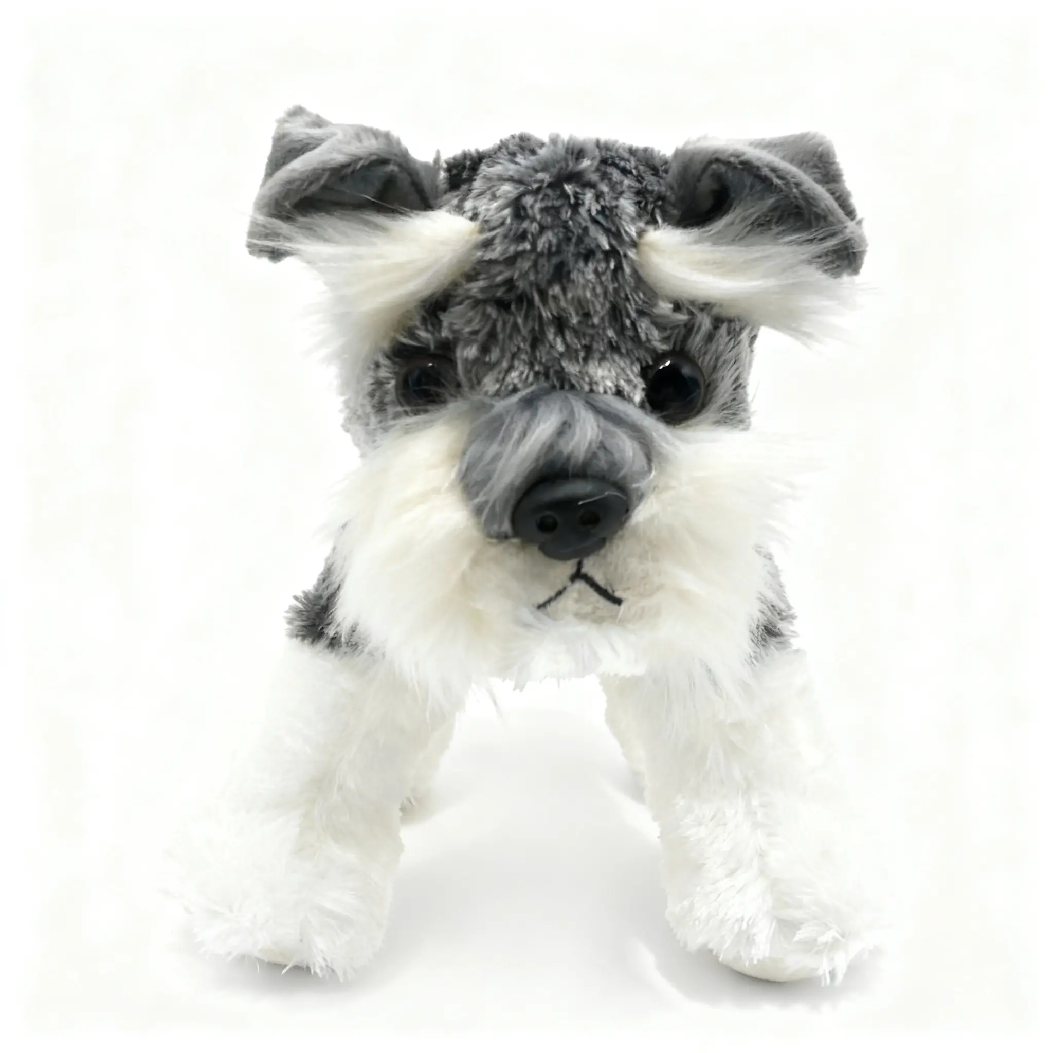 7.28in Cuddly Stuffed Animal - Fluffy Stuffed Simulation Schnauzer Toy, Soft Desktop Indoor Ornament, Children's Birthday Gift, Pillow, Fluffy Stuffed Toys