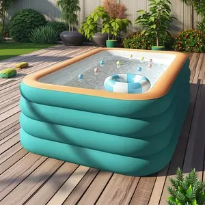 Large Family Multi Purpose Inflatable Pool, Elevated 4 Layer PVC Water Pool, Summer Garden Play Swimming Pool, Portable Easy Storage, Various Sizes Available, Inflatable Pool Lounge