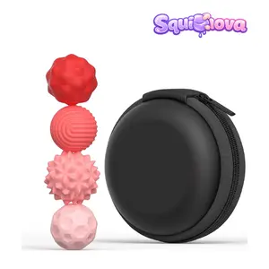 Silicone Fidget Magnetic Balls 4pcs Set Medium Size/ Safe toy for ADHD and Autism. Stress Relief for Teens and Adults.