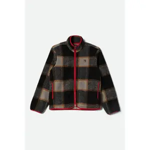 Brixton Buffalo Plaid Sherpa Black Cream Full Zip Jacket