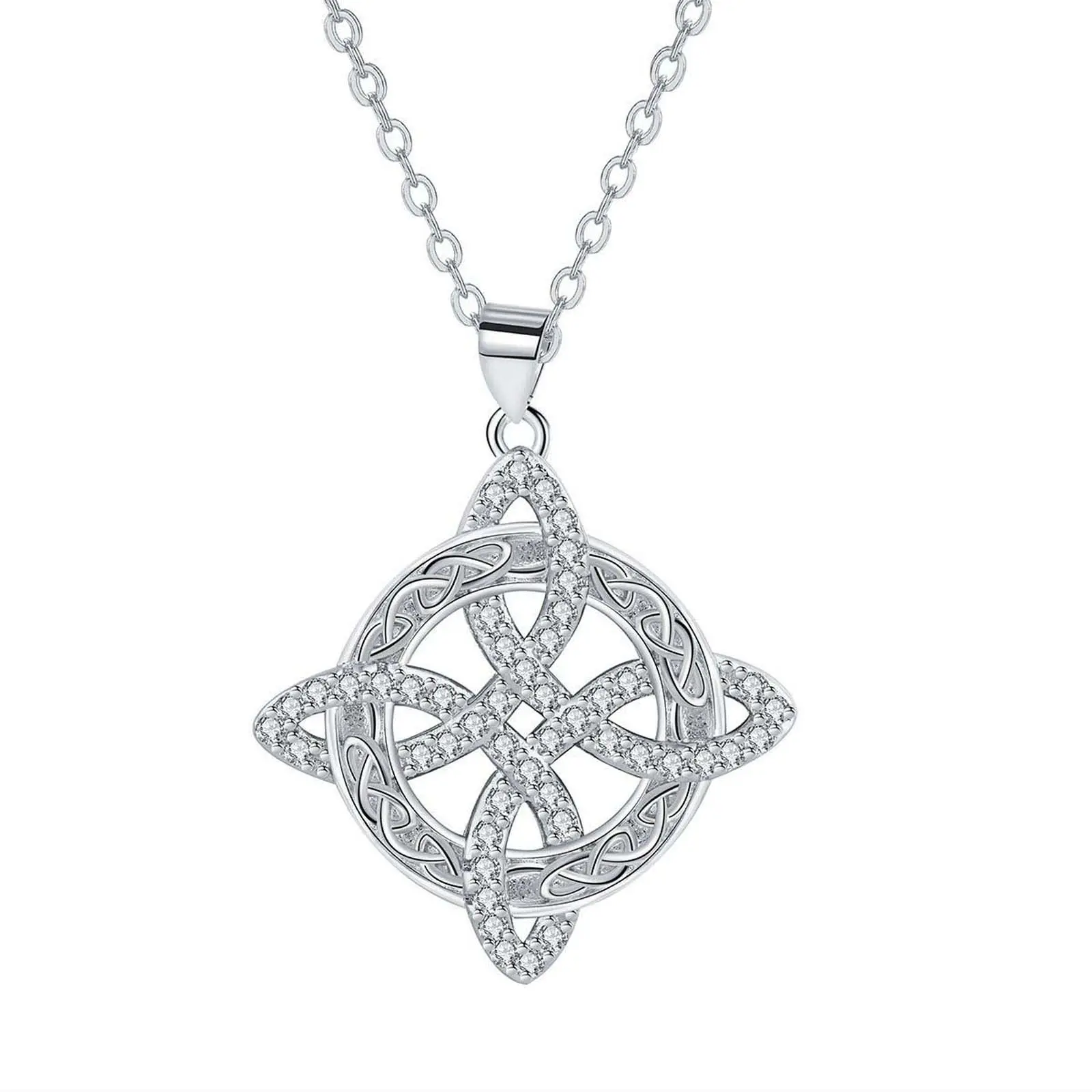 Women's Protection Necklace with Celtic Symbol, Silver-Tone Adjustable Clavicle Chain, Mystical Heritage Jewelry, Elegant Accessory, Mystical Necklace, Daily Wear Jewelry