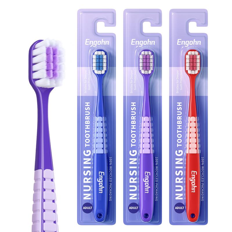 Engohn 10pcs Adult Toothbrush 1000+ Soft Bristle Ultra-Thin Head Design Deep Cleaning Between Teeth Removes Stains Sensitive Teeth BPA & Latex Free Oral Hygiene Essentials Cleanser
