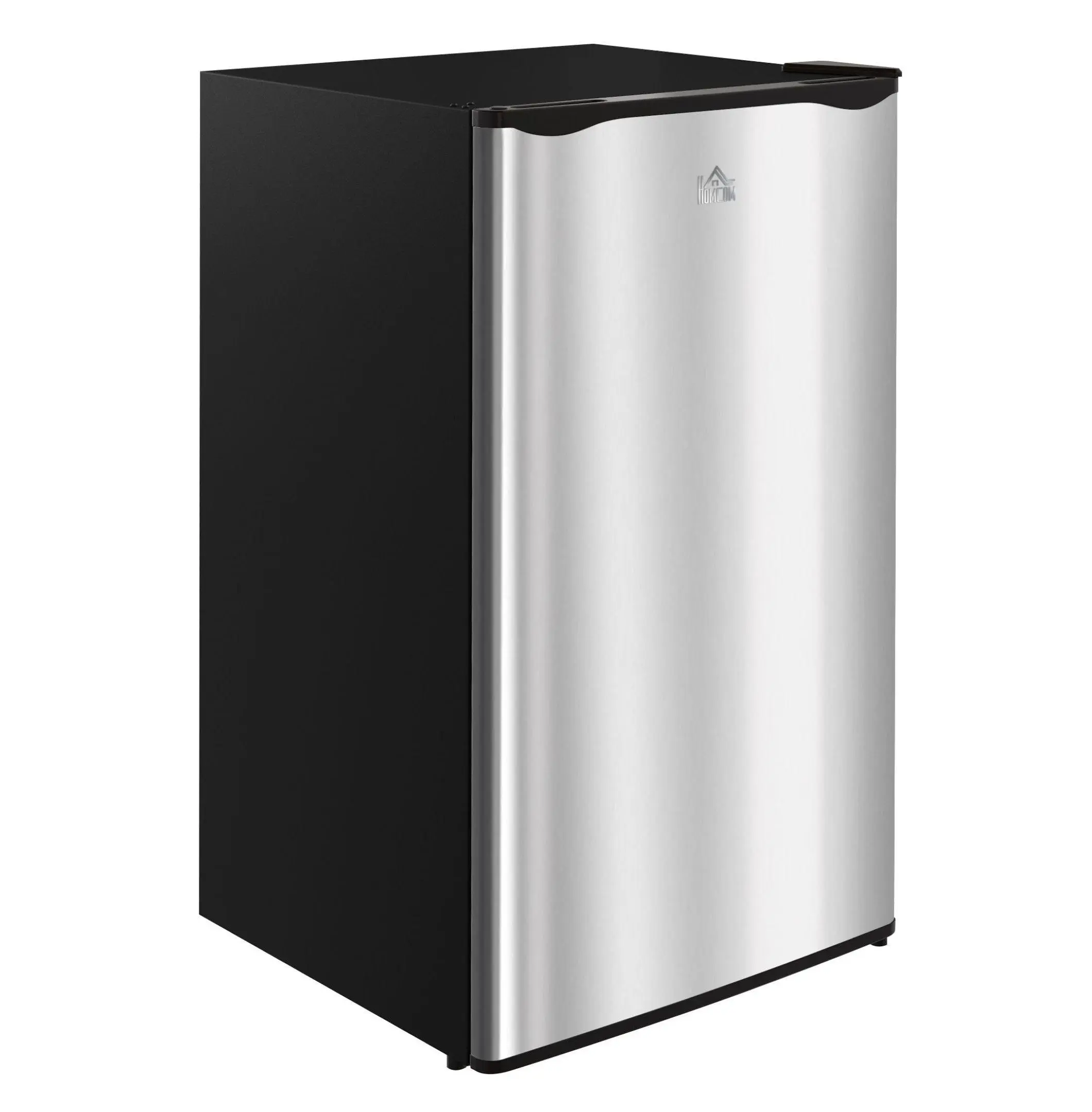 3.2 Cu.Ft Single Door Mini Fridge Freezer with Adjustable Thermostat, Reversible Door - Dorm Fridge with Adjustable Temp for Bedroom, Office, Silver