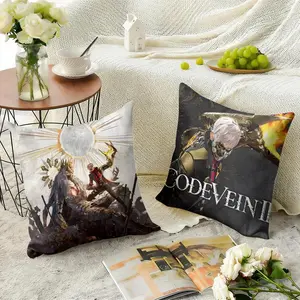 PIKPAKA video game c-Code Vein Il Cushion Cover Organic linen, breathable and skin-friendly, invisible zipper Eco-friendly double-sided printing，Washable and mite-removing, durable DIY fabric ，The perfect gift for home decor enthusiasts