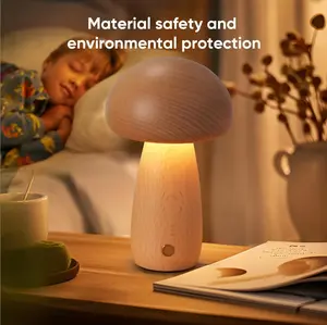 night light，outdoors，night light birthday party gift Mushroom Shaped LED Table Lamp, USB Rechargeable Touch Control Bedside Light, Creative Mushroom Desk Lamp for Bedroom, Living Room, Home