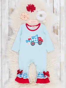 Heart Dump Truck Ruffle Romper