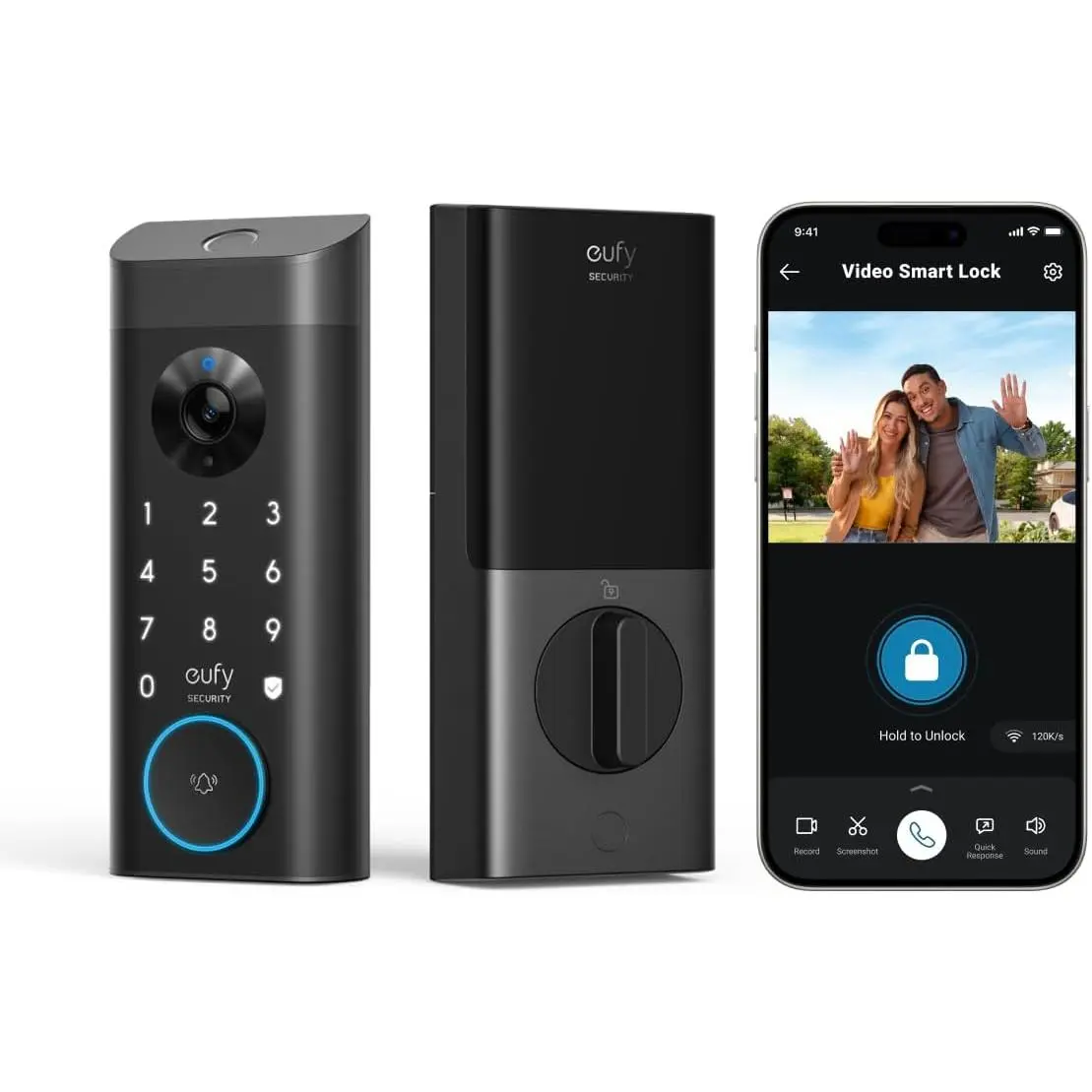 Security Video Smart Lock E330, 3-in-1 Camera+Doorbell+Fingerprint Keyless Entry Door Lock, Smart Built-in Wi-Fi Deadbolt for Front Door, Auto Lock, 8 GB Built‑in Storage, Easy Installation