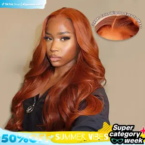 [Summervibes] Alipearl Hair Copper Color Pre Cut Ready to Go Glueless Wig Body Wave Pre Plucked 5x7 Lace Closure Wig 13x4 Lace Frontal Wig
