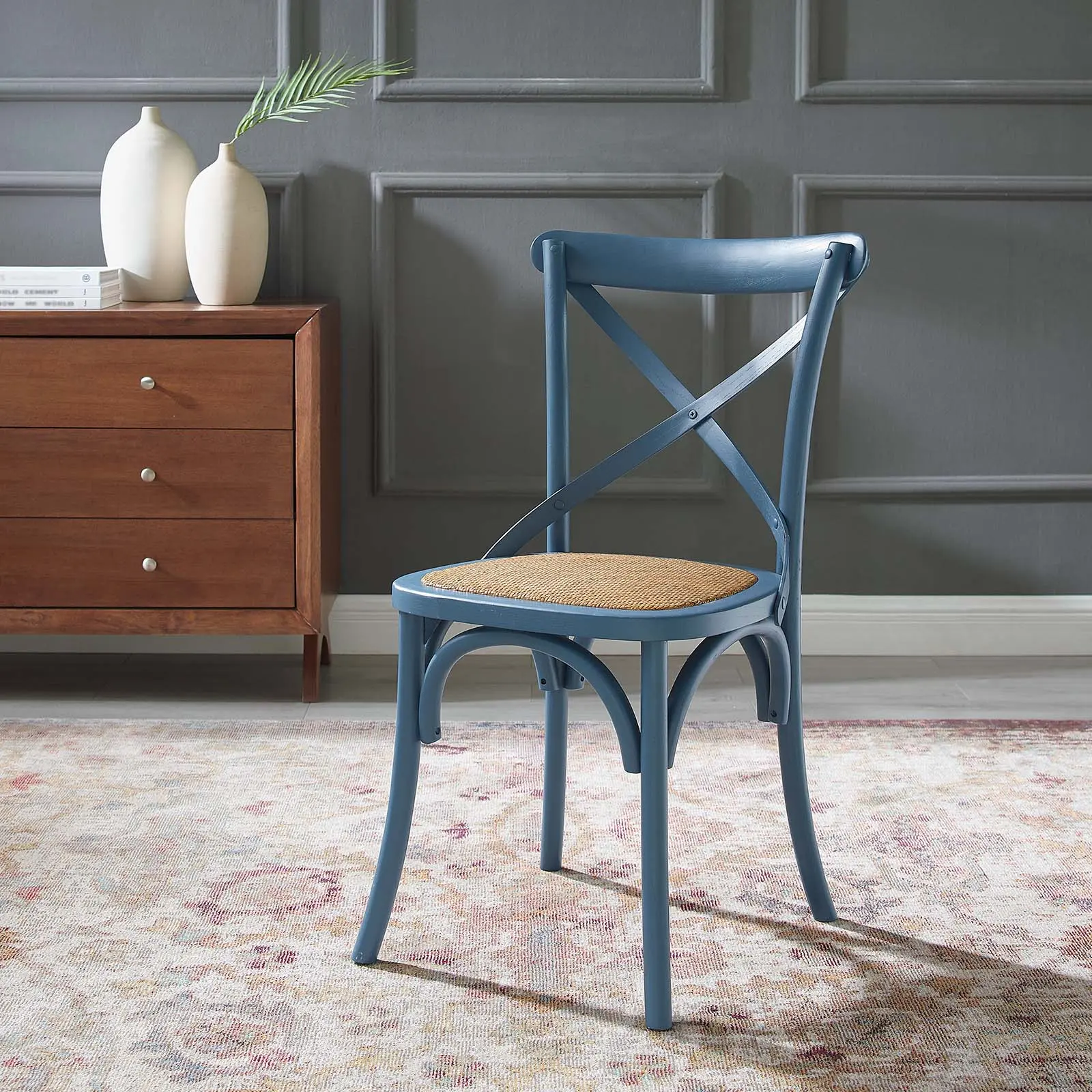Modway Gear Modern Dining Side Chair, Indoor Furniture for Dining Rooms (Harbor Finish), Modern Dining Chairs