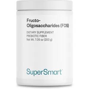 SuperSmart Fructo Oligosaccharides Powder (Prebiotics FOS) - Oligofructose Inulin - Fiber Supplement | Non-GMO & Gluten Free - 200 g