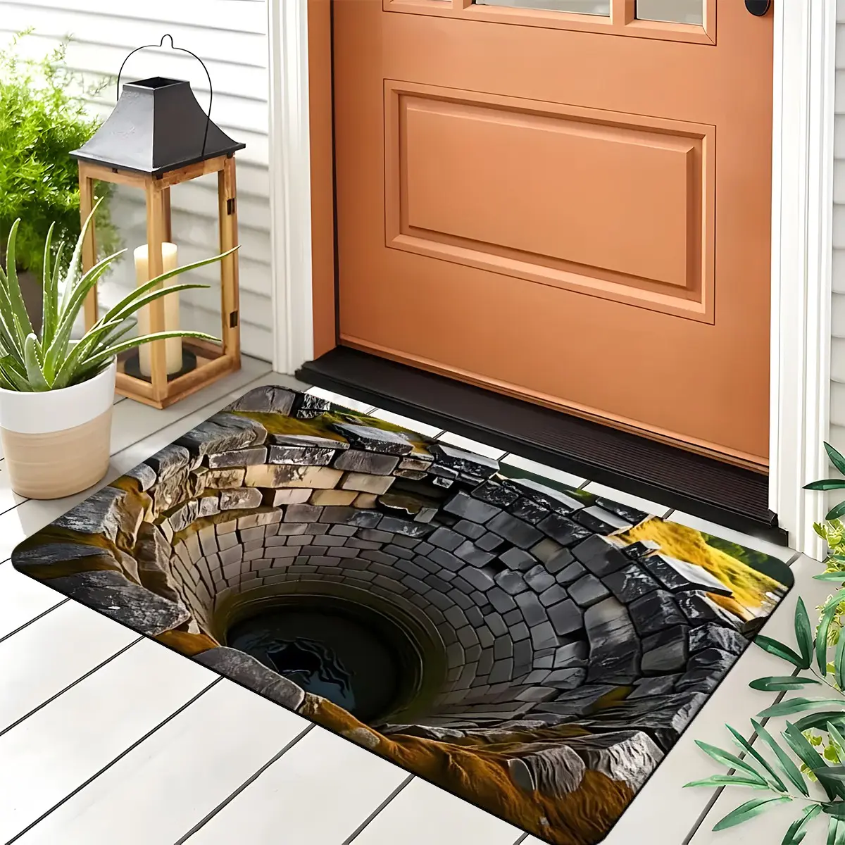 3D Optical Illusion Anti-Slip Door Mat, Bathroom Decorative Mat, Washable Durable Rug for Living Room Bedroom Dining Room Bathroom, Soft Memory Cotton Material, Washable Rugs, Non Slip Rug, Nonslip Bathroom Rugs
