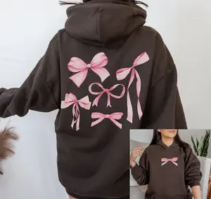 Pink Coquette Bows Hoodie, Coquette Aesthetic Sweater, Cottage Core Bows, Trendy Cottage Core Aesthetic, Gift for Her, Coquette Clothing