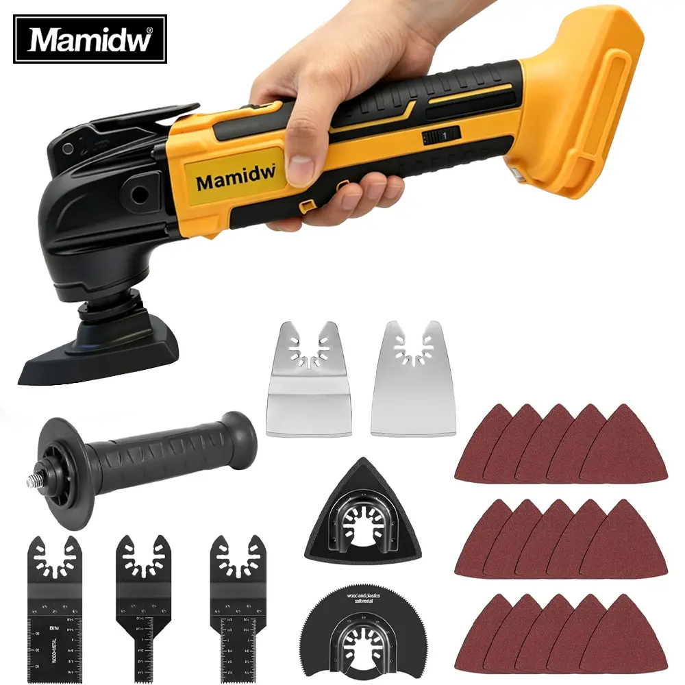 Cordless Multi-Function Oscillating Tool Kit, 6 Adjustable Speeds, for Wood Cutting, Grout Removal, Sanding, Compatible with Dewalt 20V Batteries