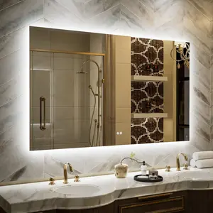 Navi LED Bathroom Mirror 60" x 36" with Backlit,Mirror with Lights Wall Mounted Anti Fog,Led Mirror for Bathroom,HD Tempered Glass,Shatter-Proof