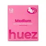 huez 100% Organic Cotton top sheet Sanitary Pads - Medium (12 Count) - 9.4 inch