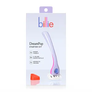 Billie Women’s Razor Kit DreamPop Color 1 Handle 2 x 5-Blade Refills Magnetic Holder Complete Grooming Set