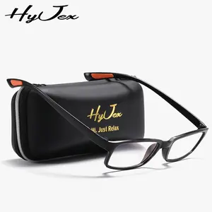 Hyjex Unisex Fashion Rectangular Frame Reading Glasses, 1-4.00 D, High-definition Trendy Reading Glasses