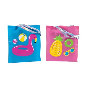 15" x 17" Large Pool Party Nonwoven Tote Bags - 12 Pc.