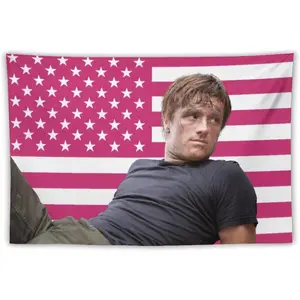 Josh Actor Hutcherson Tapestry Wall Hanging American Flag Art Aesthetic Poster Dorm Tapestries For Bedroom Party Home Living Room Decor