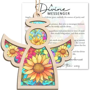 Angel Ornaments for Christmas Tree - Guardian Angel Suncatcher with Card for Tree Decorations - Sympathy Gifts for Loss of Loved , Christmas Ornaments 2025, Sun Catchers for  Decor