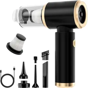 Handheld Wireless Car Vacuum Cleaner,4 In 1 Portable Compressed Air Duster-Reusable Electric, 60000 RPM Vacuum Cleaner Cordless for Car  Household Sweeping, Cleaning Tools