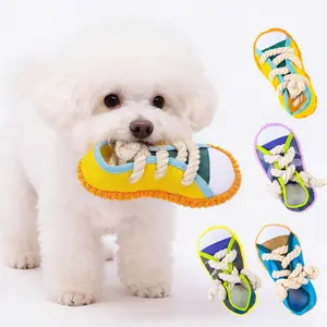Dog toy durable chewable rope-knot slipper for training Teddy, Pomeranian, and other small dogs to expend energy, grind teeth, and relieve boredom silicone feeder cats Chirping Flapping Bird Bite Resistant Inflatable Balls Set Interactive Bungee
