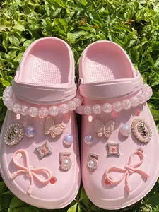 16-Piece Fashion Shoe Clips Set, Bow Rhinestone Design, DIY Decoration Accessories for Women Sandals Slippers Beach Bags, Rhinestone Shoes Charms