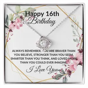 Happy 16th Birthday Girl Milestone Affirmation Birthday Personalized Milestone Necklace Message Card Gift