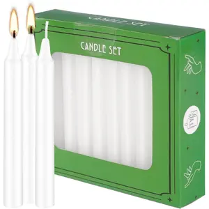 White Candles Set of 40, 4" White Spell & Chime Candles, Unscented Mini Taper Candle for ,  Altar, Magic Tools, Rituals, Prayer, Meditation and Christmas Party Decoration