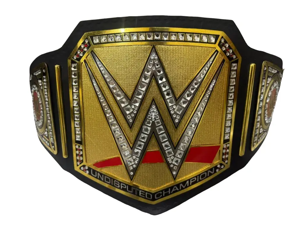 WWE World Wrestling Entertainment New Undisputed Heavyweight Championship Belt Replica Title Adult Size Made In 2MM Brass Plates With Real Cowhide Leather Strap