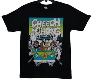 New Cheech Chong W Scoobyy Doo And Shaggy Unisex Silkscreen TShirt Unisex Cotton Tee Unisex Cotton Graphic Shirt