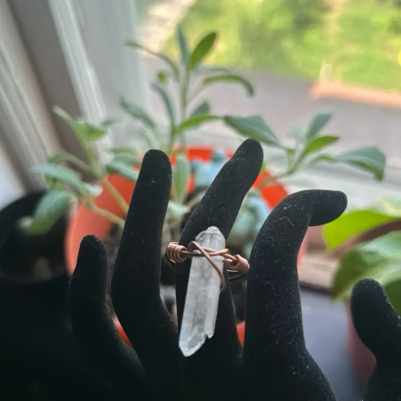 Clear Quartz Copper Ring