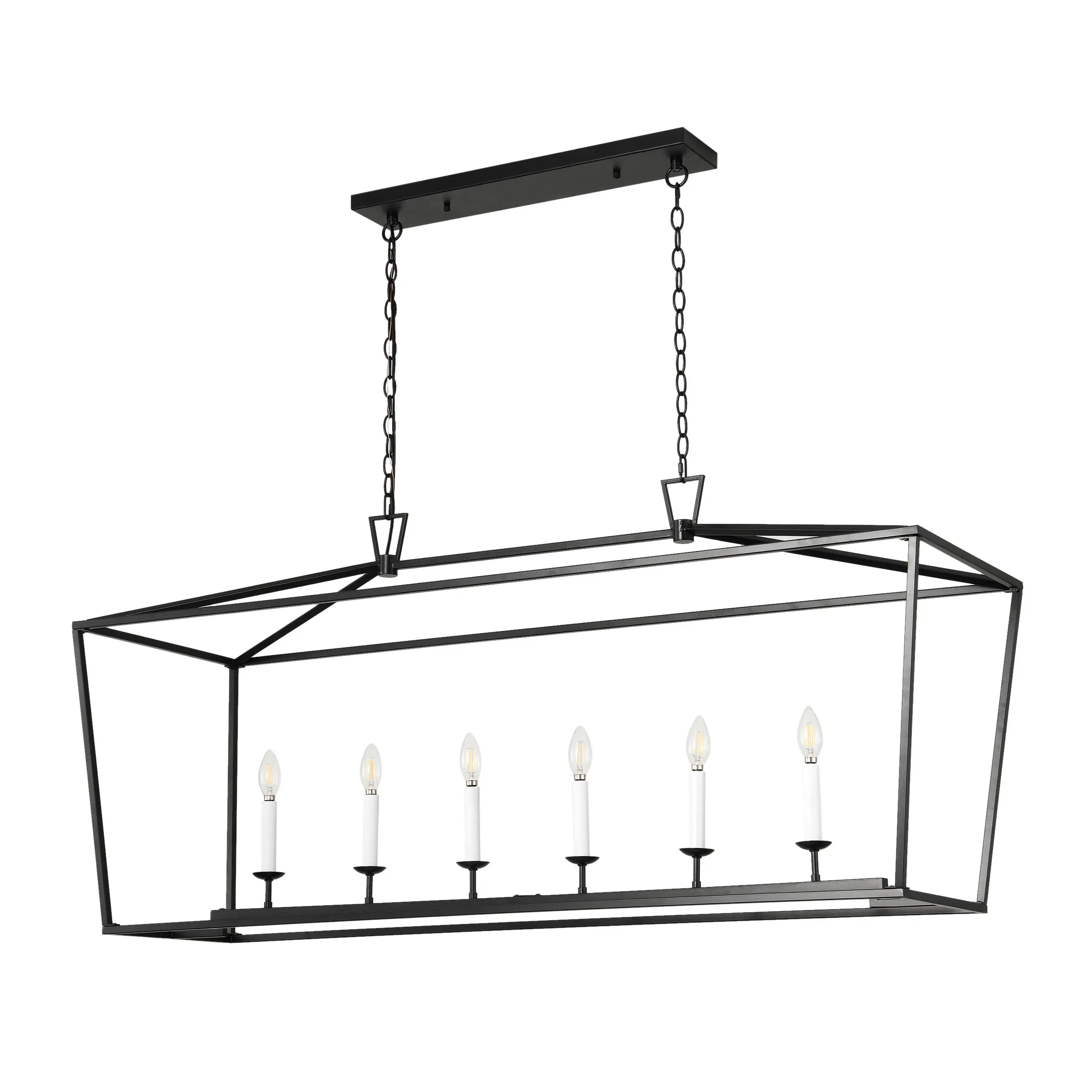 6-Lights Black Creative Candle Lamp Head Kitchen Island Lights