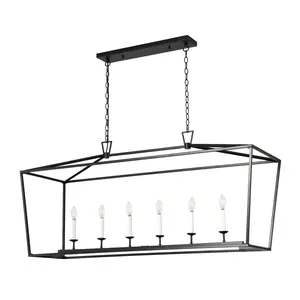 6-Lights Black Creative Candle Lamp Head Kitchen Island Lights