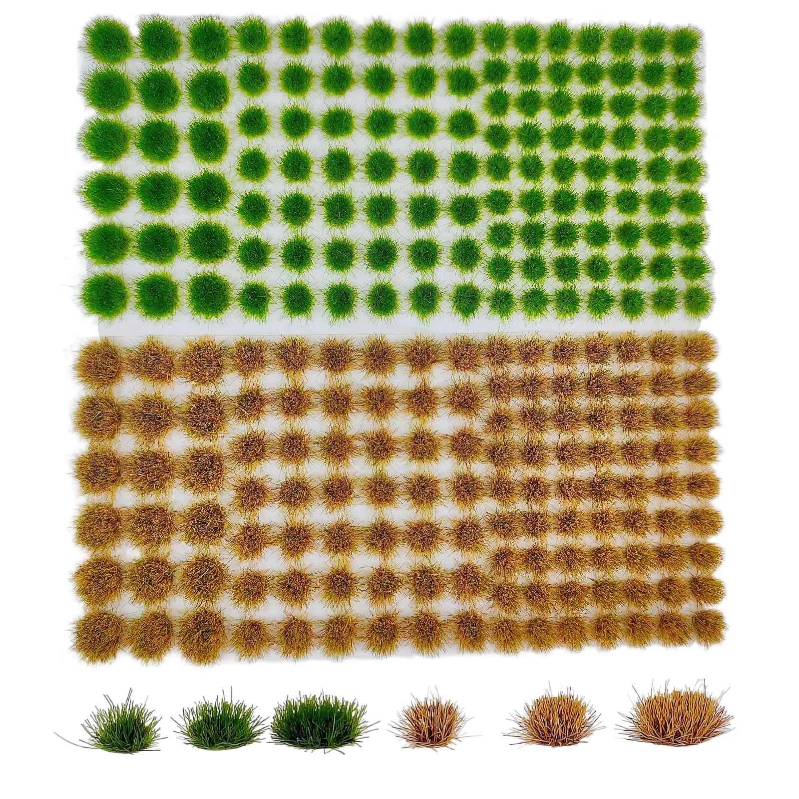 GDEPLOK 246 Pcs Static Grass Tufts - 3 Mixed Sizes Resin Fake Grass for Model Scenery, Wargaming Models, Landscape Decorative Accents, Plants