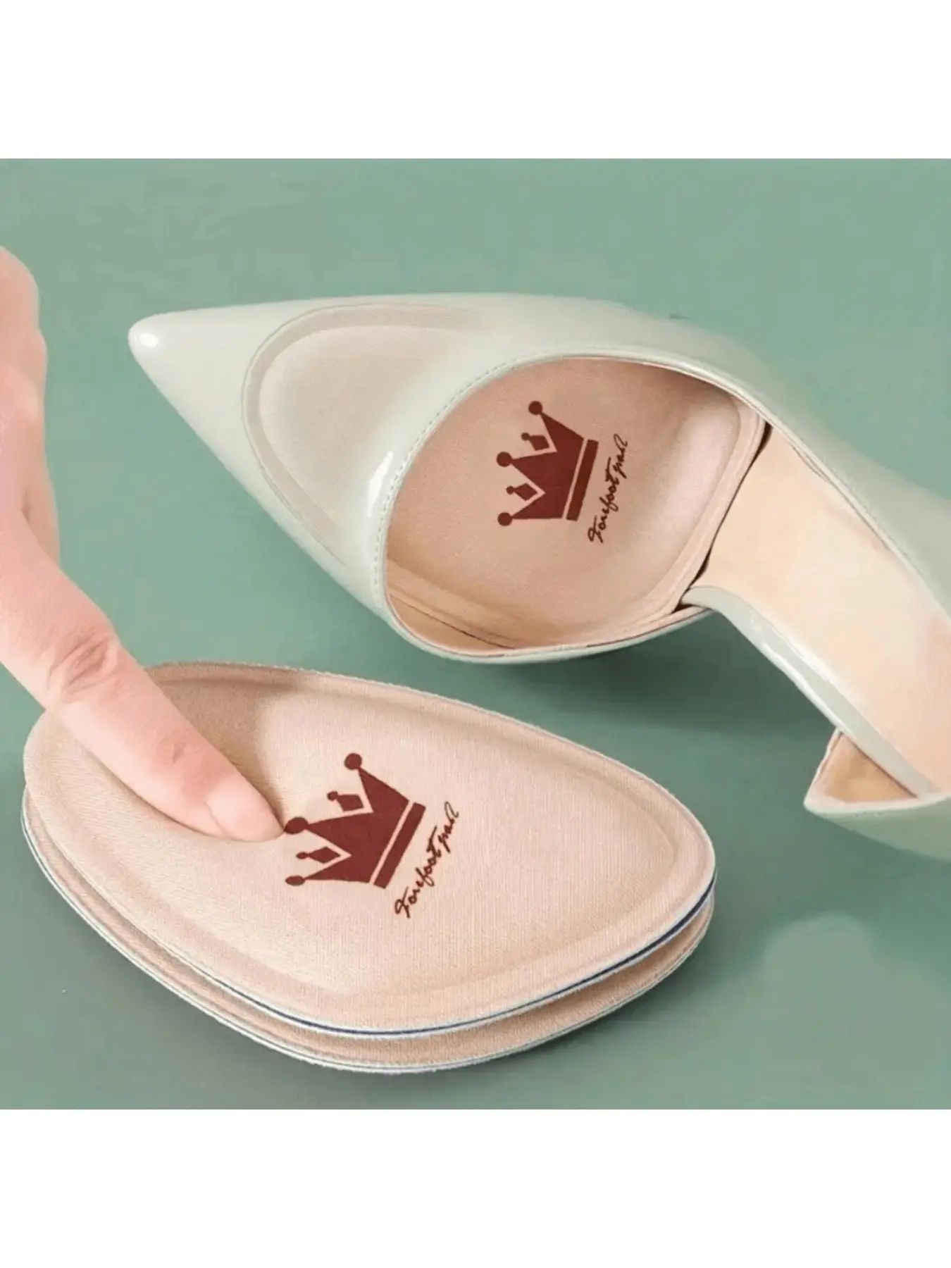 Comfortable High Heel Front Foot Pad Set of 2, Anti-Slip PU Material, Foot Care Accessory, Casual Geometric Pattern, All Seasons, Shoe Insole, Non Slip Insole
