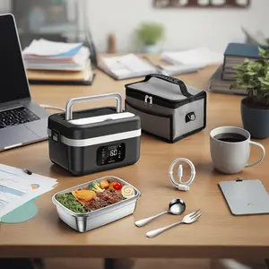 Portable USB Charging Electric Heated Lunch Box, 304 Stainless Steel Insulated Food Container, Ideal for Office, Camping, Picnic, Winter Essential