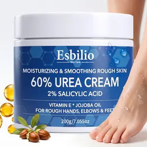 200g 60% Urea Cream for Dry Feet & Hands with Salicylic Acid, Rich in Vitamin E & Jojoba Oil, Long-lasting Moisturizing Foot Care Cream, Suitable for Dry Cracked Heels, Knees & Elbows, Hydrates and Nourishes Body Cream for All Skin Types