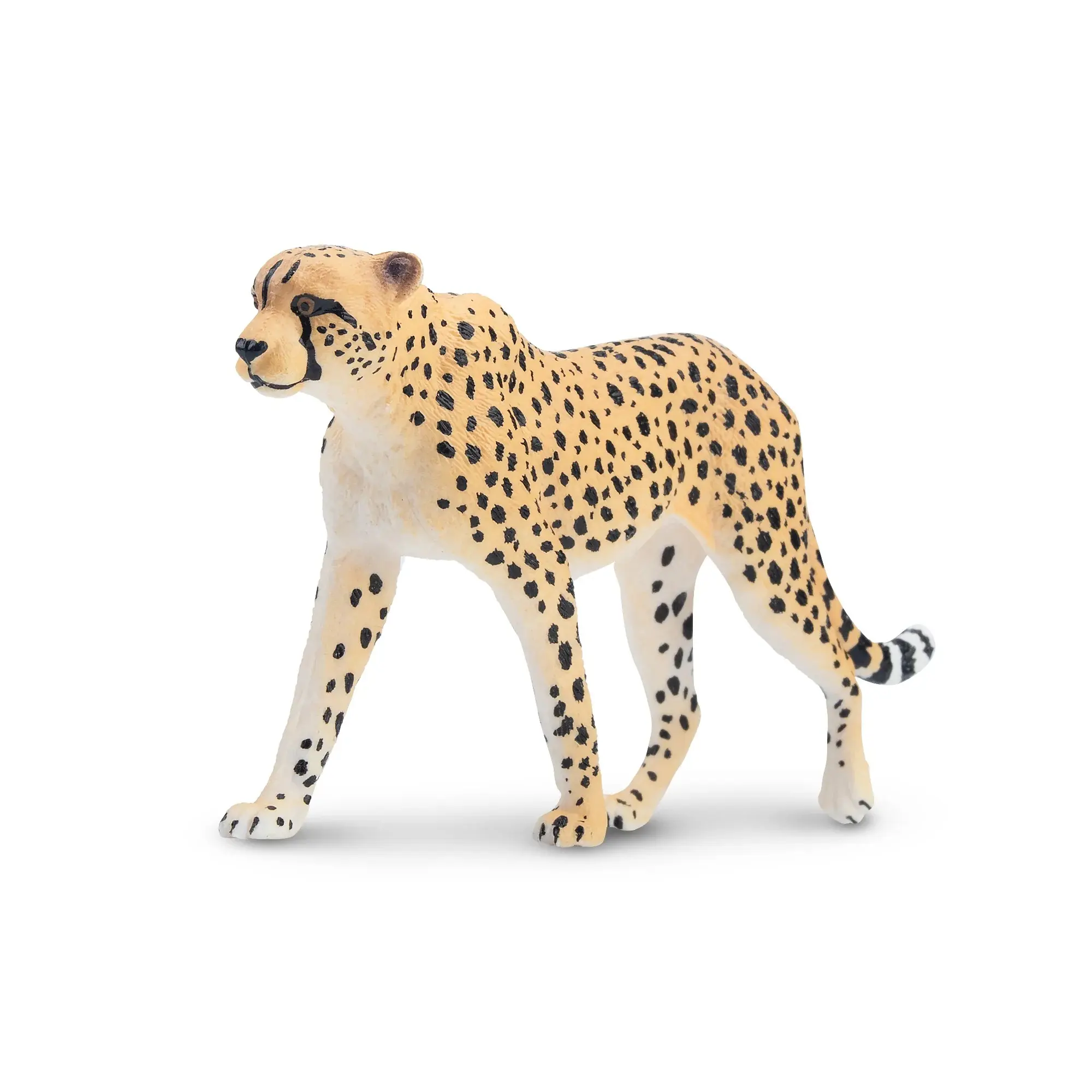 Toymany Unisex Hand-Painted Walking Female Cheetah Toy Figure - PVC Solid Plastic Realistic Wildlife Model, 0.87 oz (24.71 g), Age 3+, for Child Development, Home Decoration, House Decoration