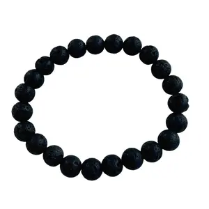 Journey to Zen Natural Lava Stone Beaded Bracelet for Men and Women - Diffuser Bracelet for Muscle Tension, Emotional Anxiety and Strength energy balance Triple Protection