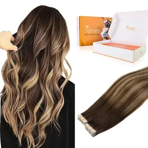 Doores Tape in  Remy Human Hair Extensions Natural Straight 14-24" Length for Everyday Use#Summervibes