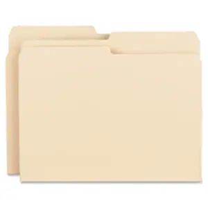 Business Source  File Folder- 11 pt- .5 Cut Ast Tabs- Letter- 100-BX- Manila
