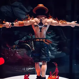 Eis Action Figure Flame Effect Beard Tattoo Rock Platform Desktop Decoration Ornament, Anime Collectible Model Toy, Action Figurine