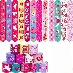 24pcs Valentine's Slap Bracelets for Kids, Perfect Party Favors Assortment & Goodie Bag Fillers, Ideal Valentine’s Day Gifts for Students & Classrooms