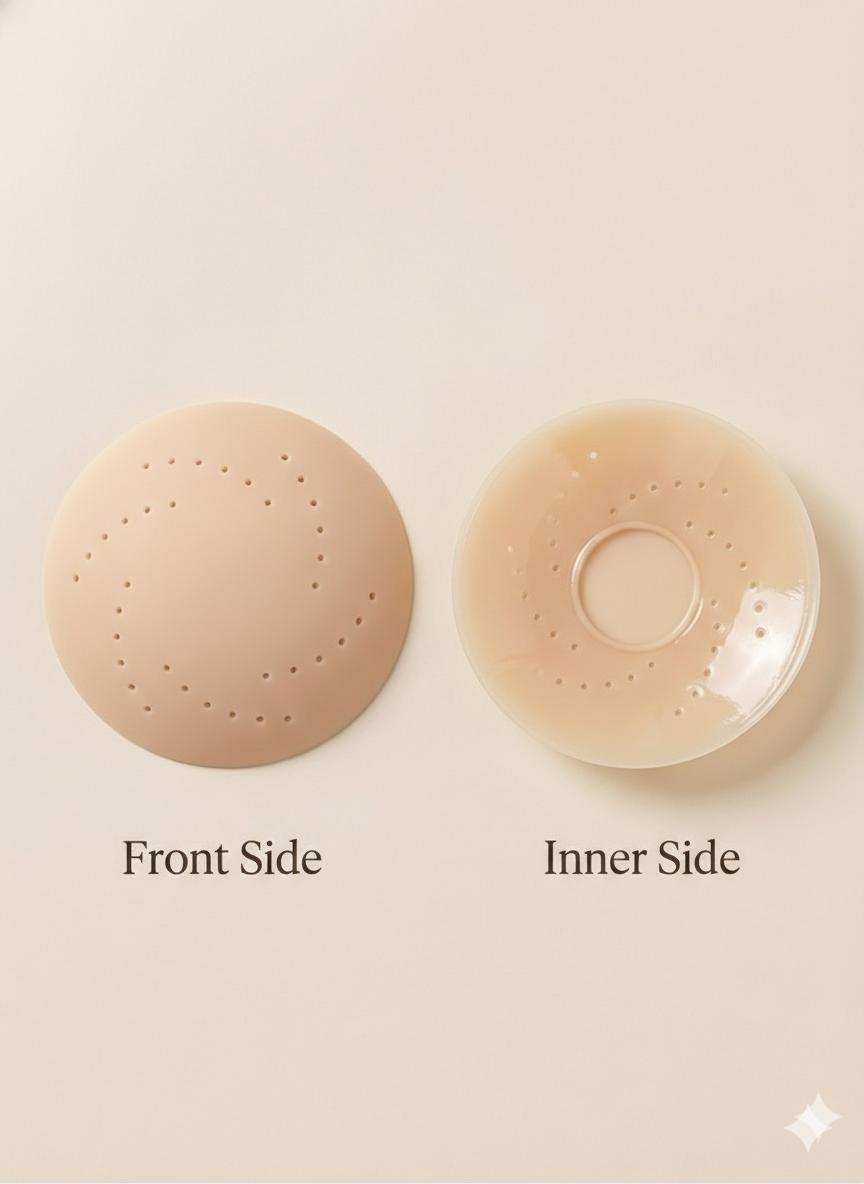 HSIA AirSwirl Breathable Ultra Thin 0.1mm Invisible Food-Grade Silicone Nipple Covers Hypoallergenic Reusable Seamless Pasties for Large Breasts DDD Cup Sweatproof with Travel Box